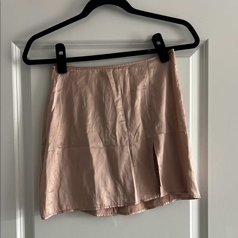 Reformation Blush Pink Satin Mini Skirt